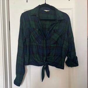 Cropped flannel top